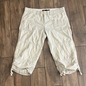 Prana Light Tan Cargo Capris